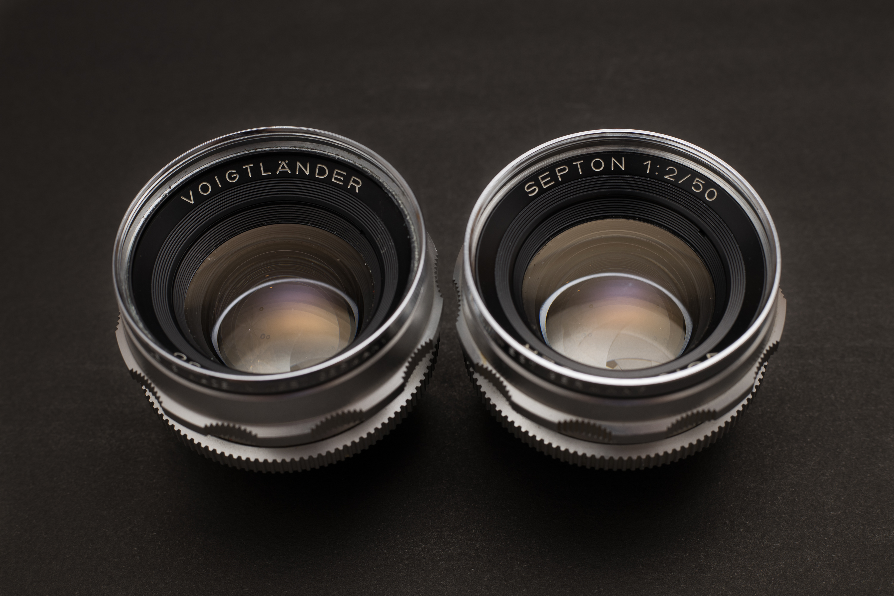 Both versions of the Voigtländer Septon 50mm f2 - later v2 and older v1