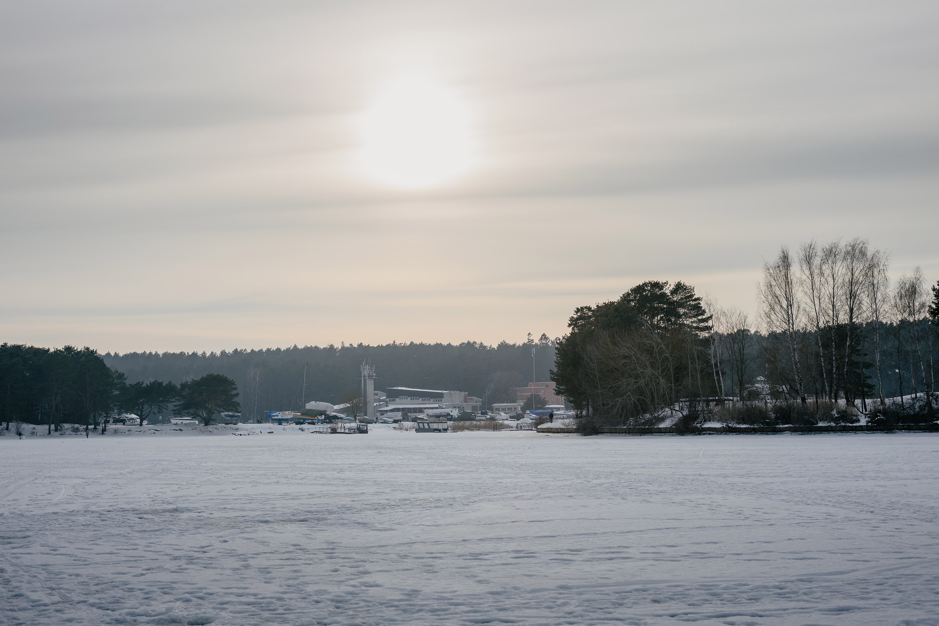 Kaunas yacht club freezes over during winter - Carl Zeiss Contarex 50mm f2