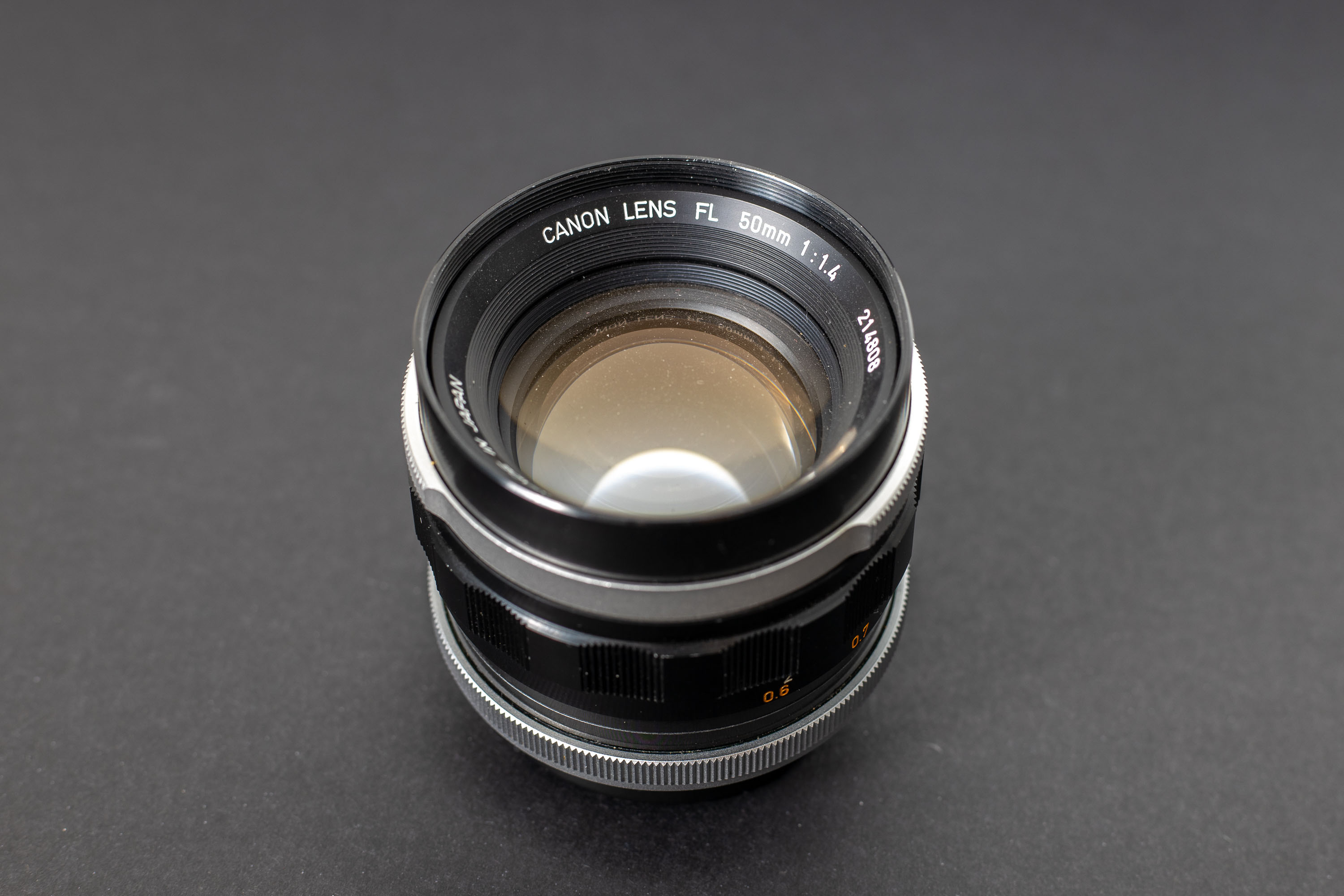 Canon FL 50mm f1.4 - Aperture selection ring details