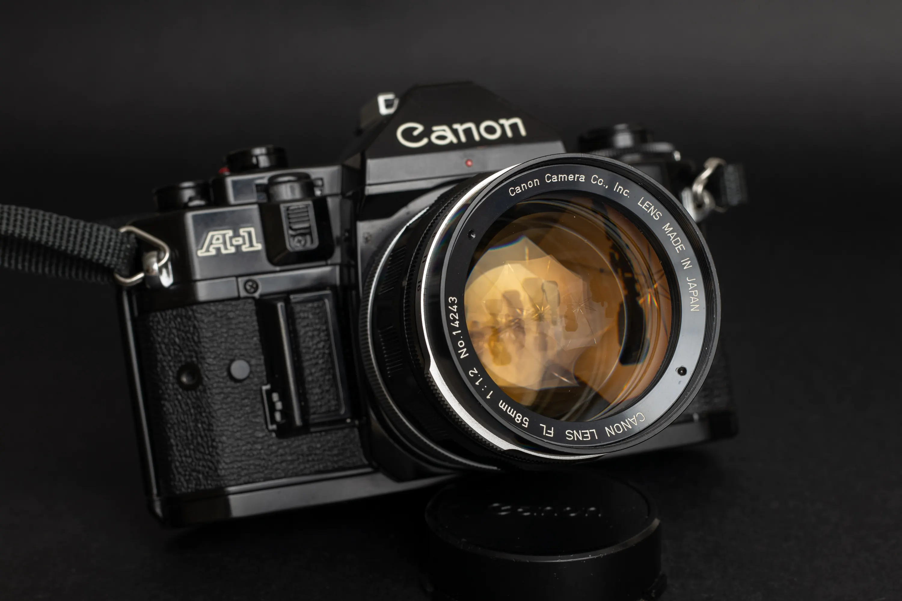 Canon FL 58mm f1.2 on the Canon A-1 body
