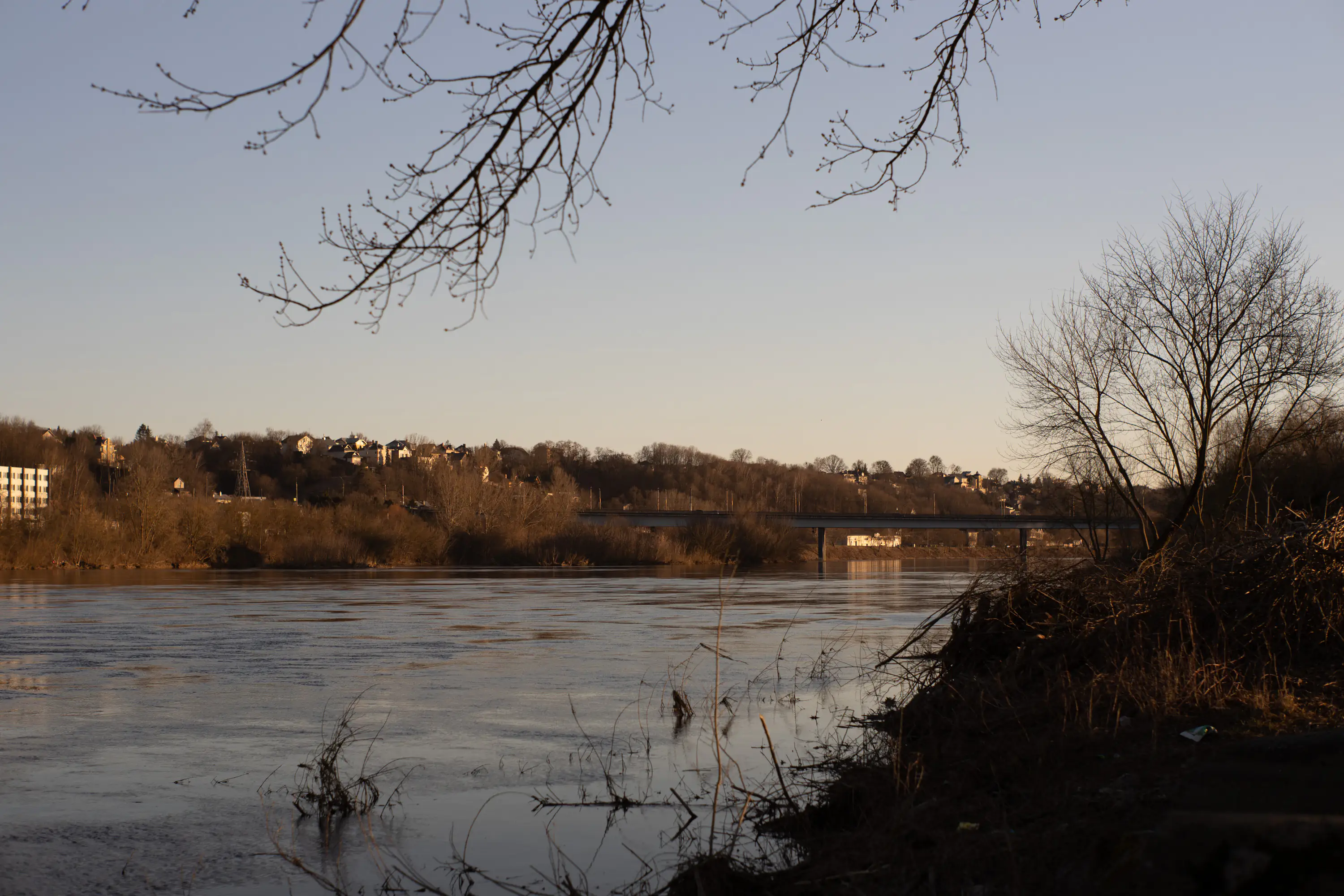 View of Kaunas City, next to the river Neris riverside - shot at f4